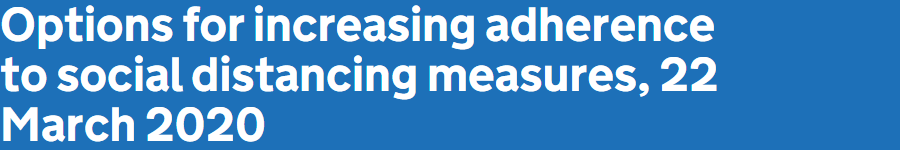 Official GOV.UK page showing the title of the document on options for increasing adherence to social-distancing measures.