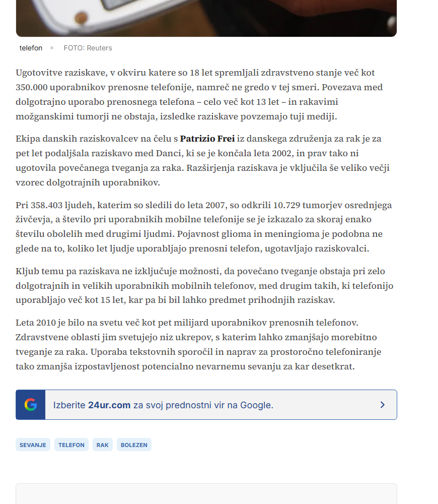 Section of the same article providing qualifications and a more precise description of the evidence.